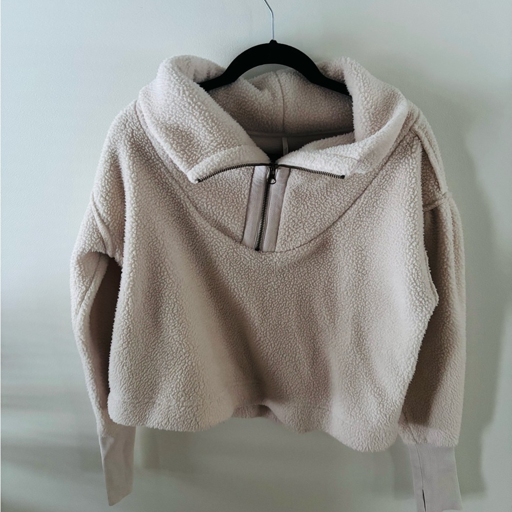 Free People Cream Sherpa Hoodie